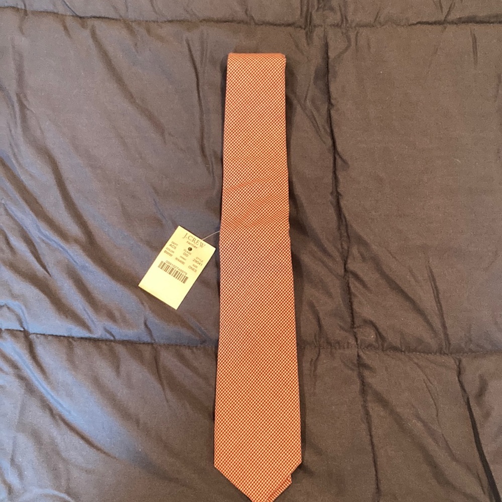 J Crew Factory Red check tie 100% cotton